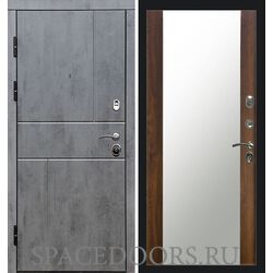 Дверь Termo-door Вертикаль бетон Зеркало дуб