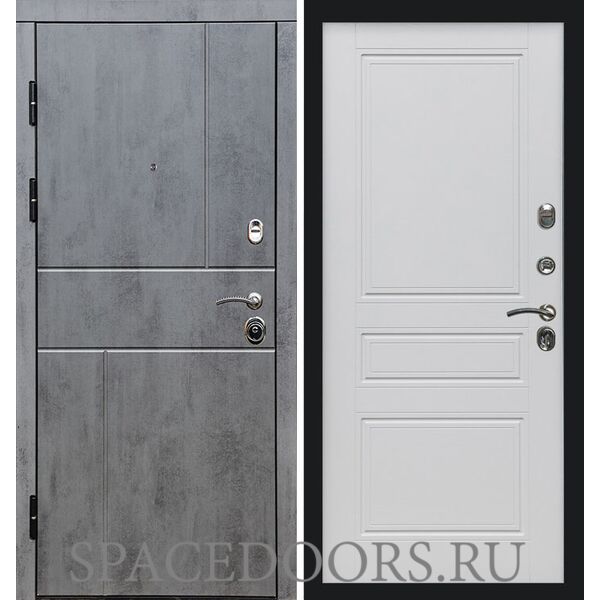 Дверь Termo-door Вертикаль бетон Классика белый матовый