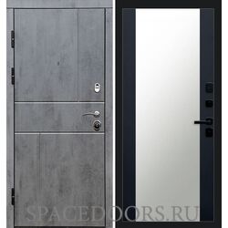 Дверь Termo-door Вертикаль бетон 27 зеркало Черный кварц