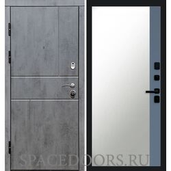 Дверь Termo-door Вертикаль бетон Зеркало фацет Grey софт