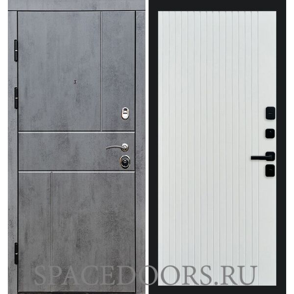 Дверь Termo-door Вертикаль бетон Flat Белый софт