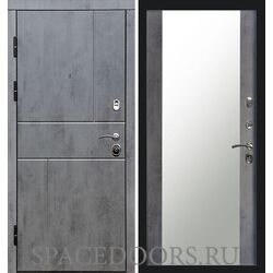 Дверь Termo-door Вертикаль бетон Зеркало темный бетон