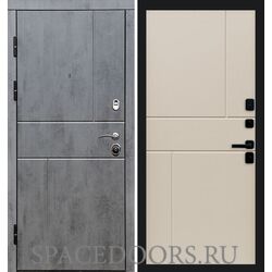 Дверь Termo-door Вертикаль бетон Горизонт Слоновая кость