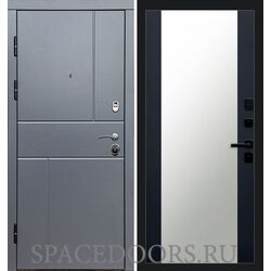 Дверь Termo-door Вертикаль Grey 27 зеркало Черный кварц