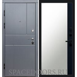 Дверь Termo-door Вертикаль Grey Зеркало фацет Черный кварц