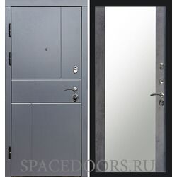 Дверь Termo-door Вертикаль Grey Зеркало темный бетон