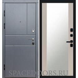 Дверь Termo-door Вертикаль Grey 27 зеркало Слоновая кость