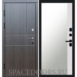 Дверь Termo-door Вертикаль венге Зеркало фацет Белый софт