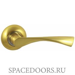 Дверная ручка Vantage V23C на круглой розетке SB матовое золото