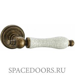 Дверная ручка Vantage V30 на круглой розетке BR/ZR состаренная бронза / состаренная керамика