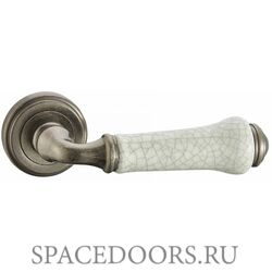 Дверная ручка Vantage V31 на круглой розетке AS/ZR состаренное серебро / состаренная керамика