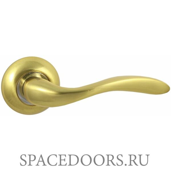 Дверная ручка Vantage V57C на круглой розетке SB матовое золото