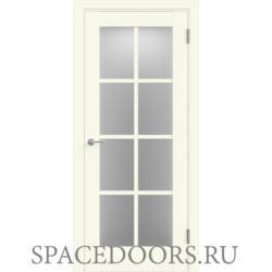 Межкомнатная дверь Velldoris экошпон ALTO 13 со стеклом без притвора Молочный эмалит