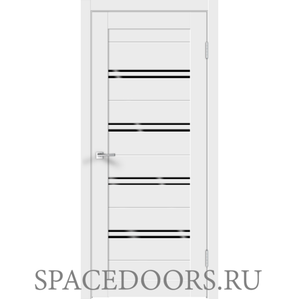 Межкомнатная дверь Velldoris экошпон XLINE 4 со стеклом без притвора Эмалит белый