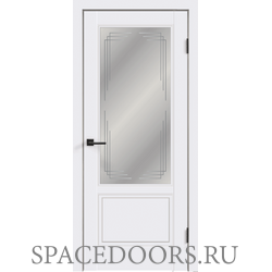 Межкомнатная дверь Velldoris эмаль АЙОВА со стеклом 2V без притвора Белый