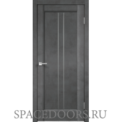 Межкомнатная дверь Velldoris экошпон СИЭТЛ со стеклом без притвора Лофт тёмный