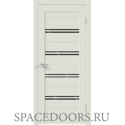 Межкомнатная дверь Velldoris экошпон XLINE 4 со стеклом без притвора Светло-серый эмалит