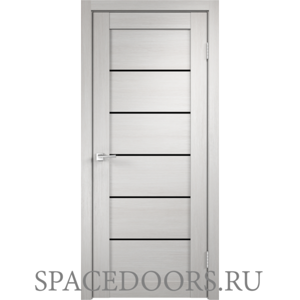 Межкомнатная дверь Velldoris экошпон LINEA 1 со стеклом без притвора Дуб белый