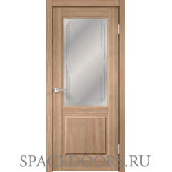 Межкомнатная дверь Velldoris экошпон VILLA со стеклом 2V без притвора Дуб европейский