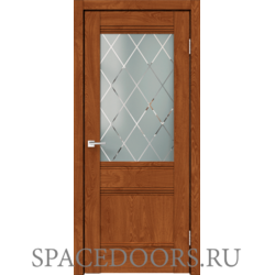 Межкомнатная дверь Velldoris 3D Flex ТОСКАНА со стеклом без притвора Дуб тёрнер коричневый