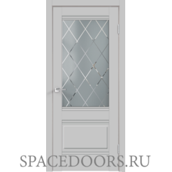 Межкомнатная дверь Velldoris экошпон ALTO со стеклом 2V без притвора Эмалит серый