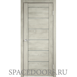 Межкомнатная дверь Velldoris экошпон LINEA 1 со стеклом без притвора Дуб шале седой