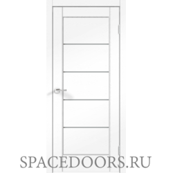 Межкомнатная дверь Velldoris SoftTouch PREMIER 1 со стеклом без притвора Ясень белый структурный