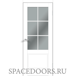 Межкомнатная дверь Velldoris экошпон ALTO 12 со стеклом без притвора Эмалит белый