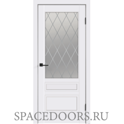 Межкомнатная дверь Velldoris эмаль SCANDI со стеклом 3V без притвора Белый
