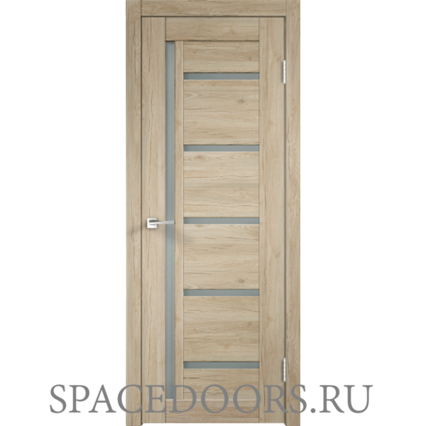 Межкомнатная дверь Velldoris экошпон SKYLINE 3 со стеклом без притвора Дуб галифакс