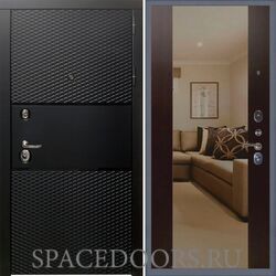 Заводские двери Тефлон чёрный кварц панель Большое зеркало Венге