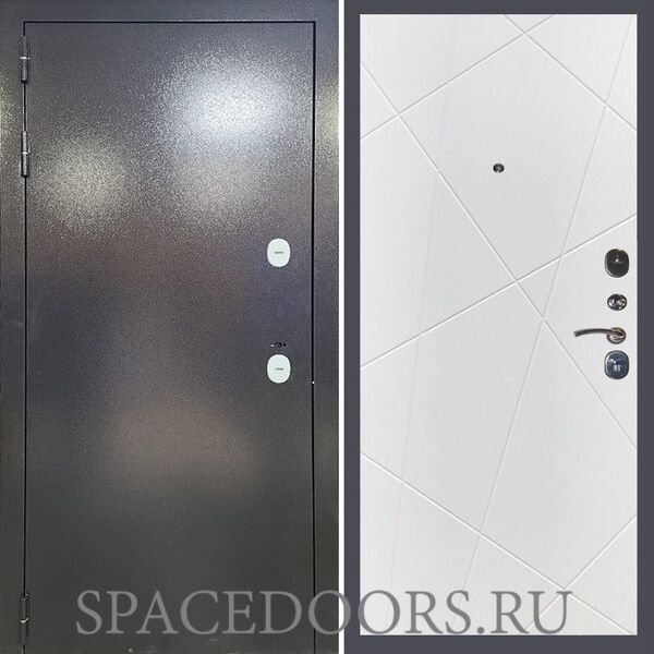 Заводские двери Термо лайт антик серебро панель Флитта софт белый