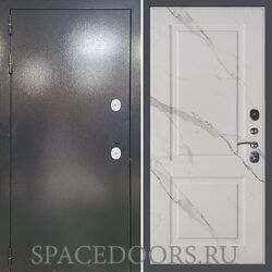 Заводские двери Термо лайт антик серебро панель Доррен мрамор