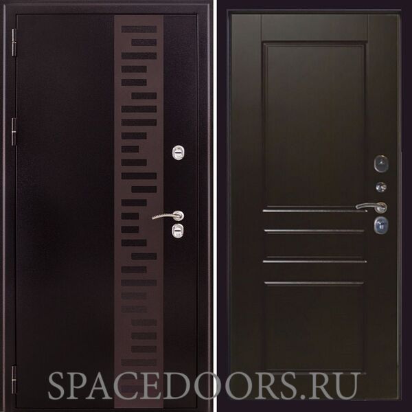 Заводские двери Урал МП с декором панель К2 Венге