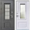 Входная дверь Заводские двери Урал с окном и терморазрывом Букле графит